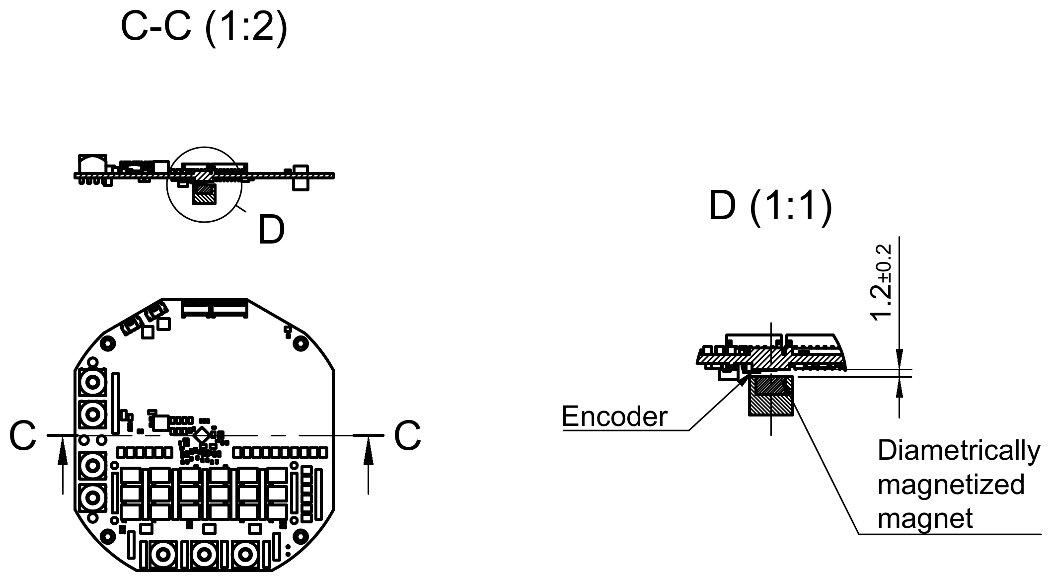 MD200 section C-C and detail D