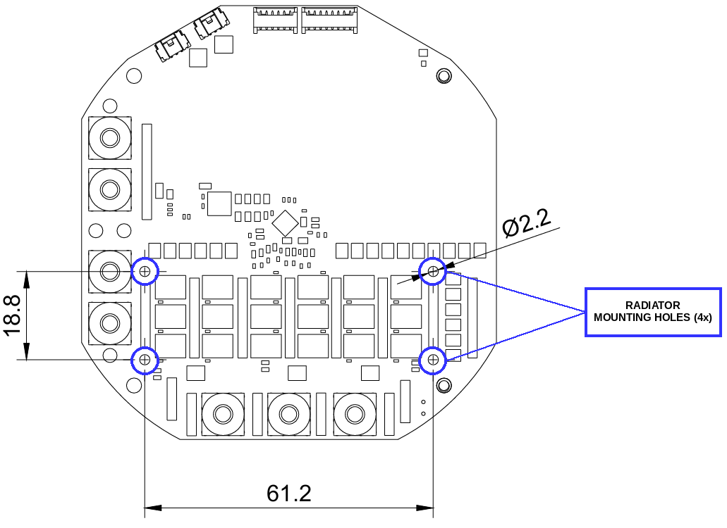 MD200 radiator mounting holes